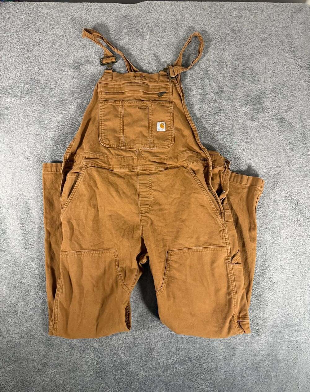 Carhartt Loose Fit Bib Overalls Size M (8-10) Short Brown